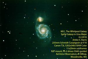 By far, my deepest shot of M51 yet. I probably overdid the processing a little, but look at all that wispy outer detail!
